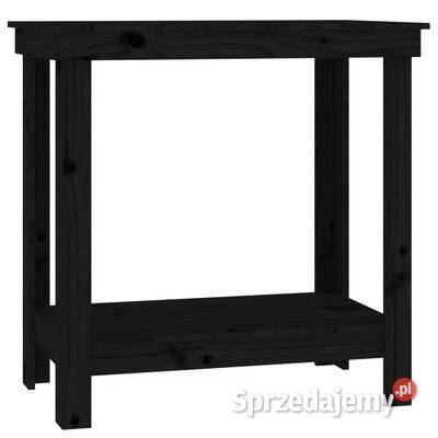 vidaXL Stół roboczy czarny 80x50x80 lite drewno mazowieckie Warszawa