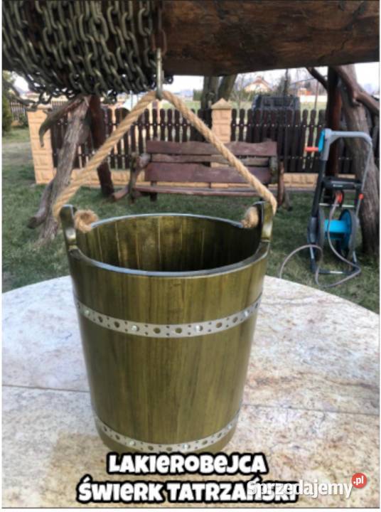 Wiaderko drewniane ozdobne do studni wiadro cudo Kraków