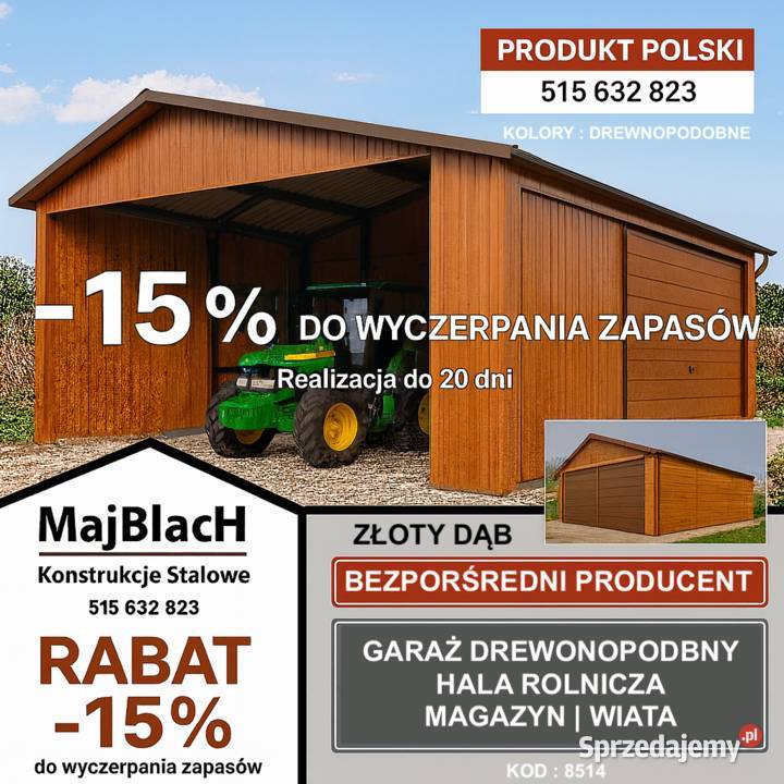 Ładny Garaż Blaszany Grafit 6x6 Blaszak Montaż podlaskie Suwałki
