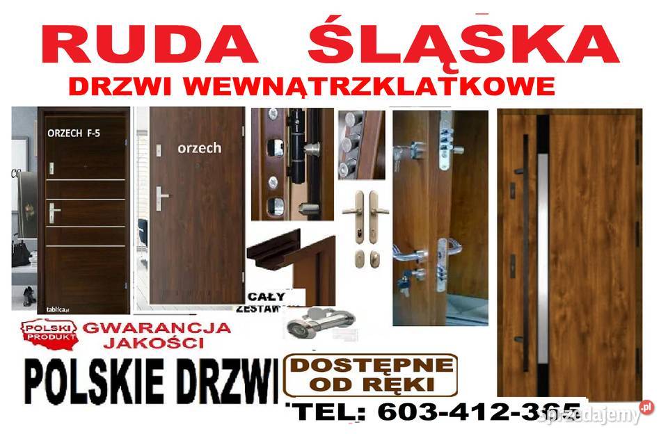 Drzwi do mieszkania w bloku zewnętrzne Ruda Śląska sprzedam