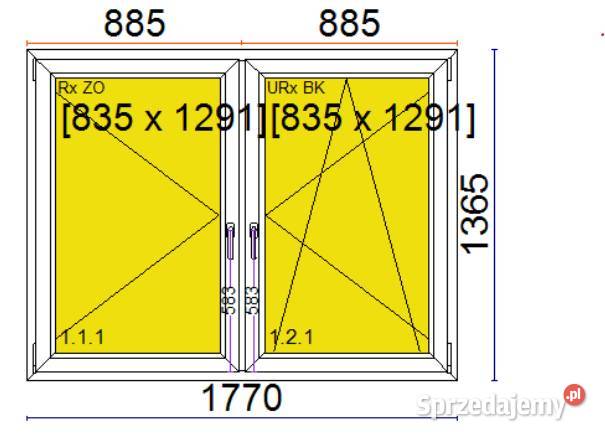 Nowe okno PCV 1770x1365 białe Białystok sprzedam