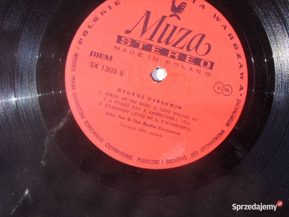 JAZZ G GERSHWINJFOX MUZA LP winyl