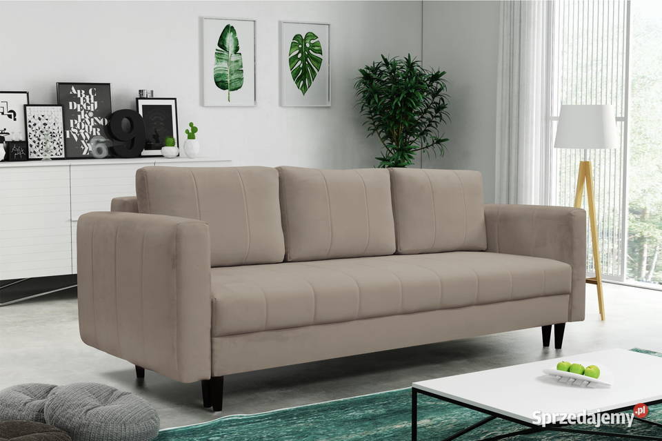 Kanapa Montana Jasnobrązowa Funkcja Spania Dom i Ogród