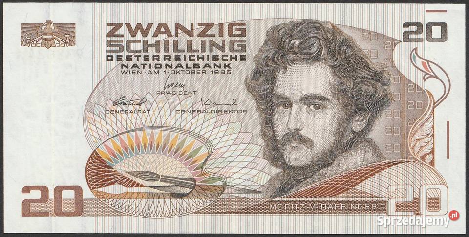 AUSTRIA 20 SCHILLING 1986 DAFFINGER STAN 2 Łódź