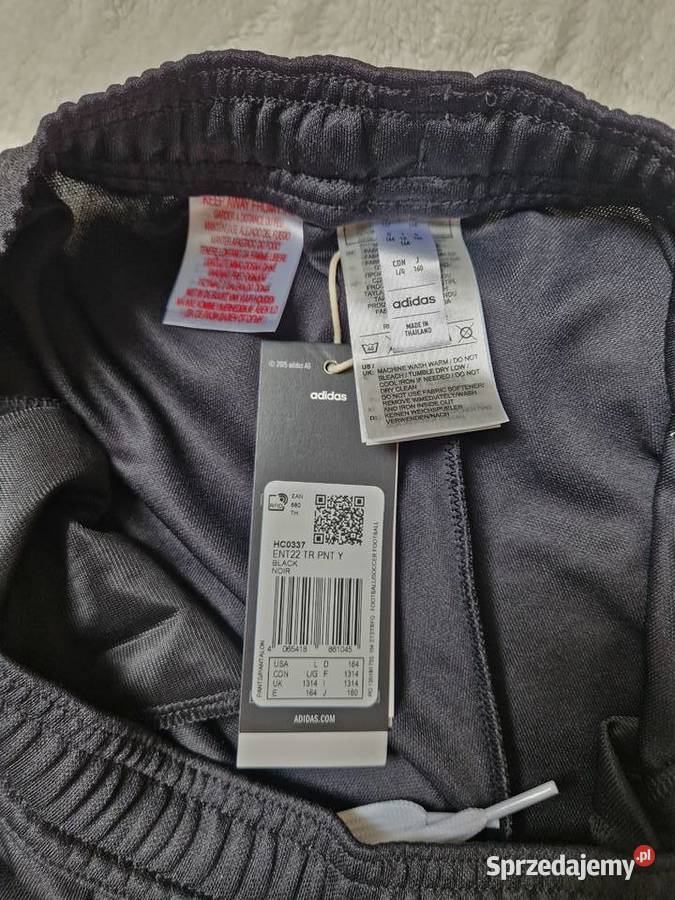 Nowe czarne spodnie dresowe Adidas Entrada Bibice
