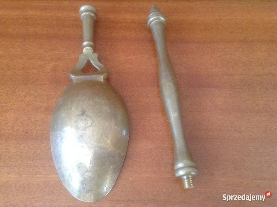 Stara łyżka miedziana rozkręcana 2 elementowa