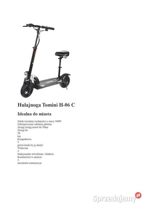 Hulajnoga Elektryczna TOMINI H06C składana Skawina sprzedam