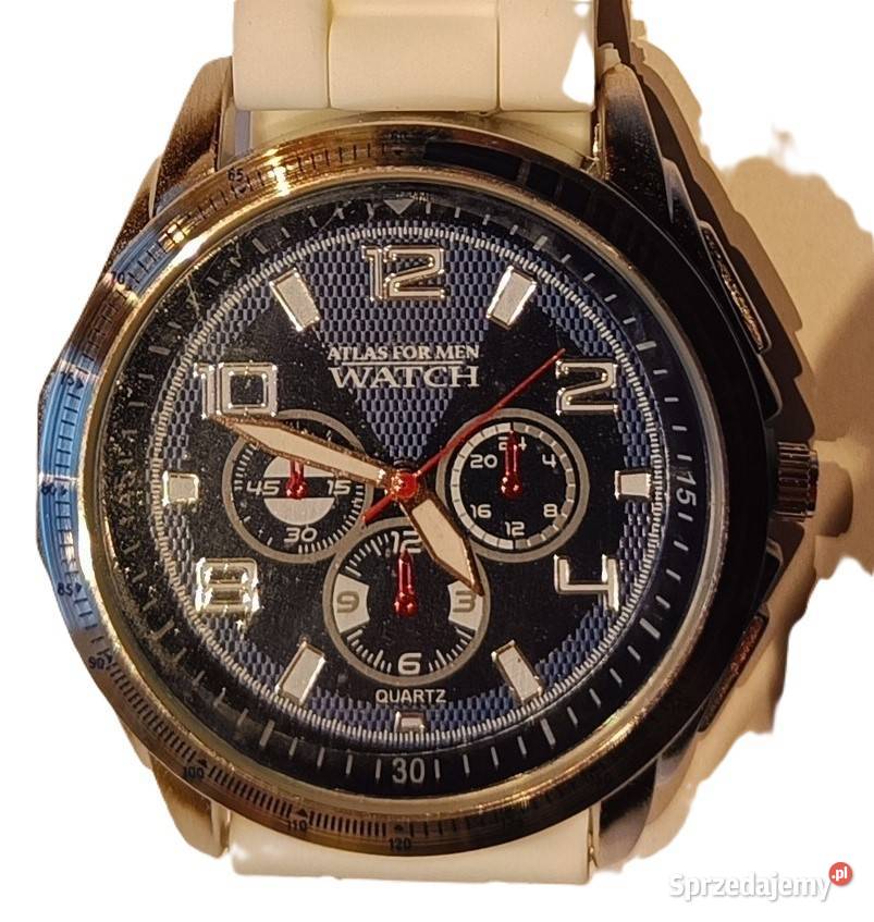 NOWY sportowy zegarek z białą bransoletką ładny Brwinów