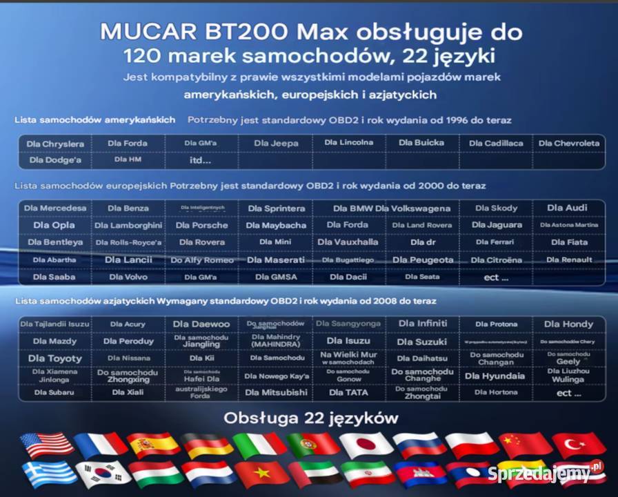 Mucar BT200 interfejs diagnostyczny Bluetooth łódzkie sprzedam