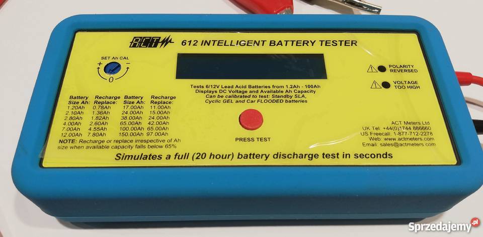 TESTER MIERNIK AKUMULATORÓW gwarancja ACT 612 Pozostałe Stryków
