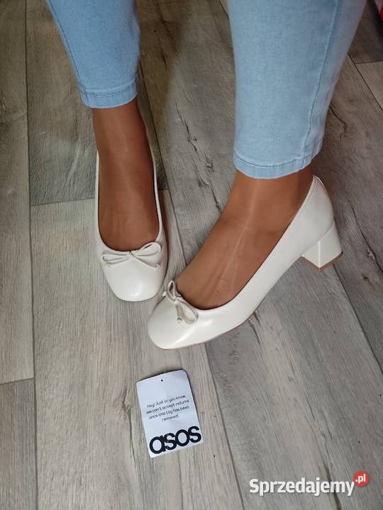 40 ASOS Białe kremowe czółenka wieczorowe z małopolskie Kraków