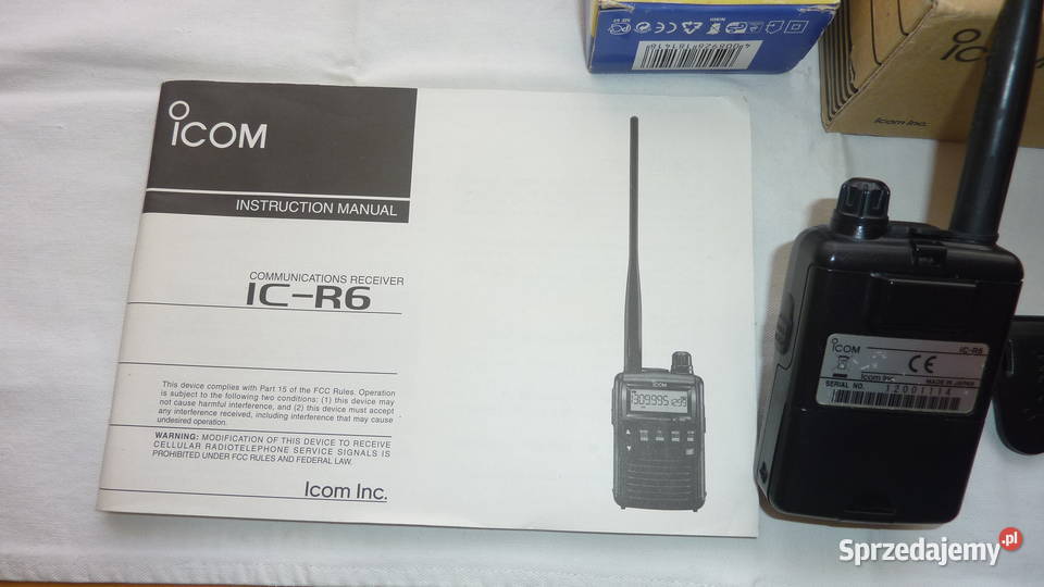 Skaner radiowy ICOM ICR6Stan kompletnymało Łódź