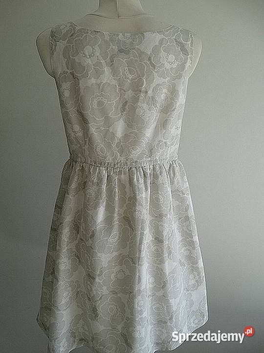 Sukienka GAP Lniana Len Bawełna Kremowa Modny Łomża