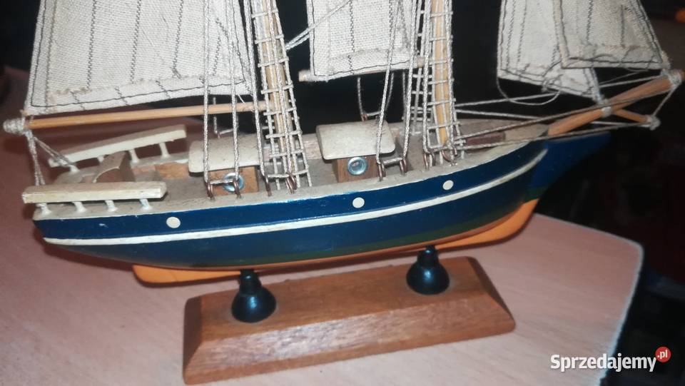 Stary drewniany żaglowiec łódka okręt Goelette Modelarstwo