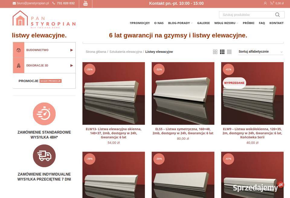Dwa Sklepy internetowe ze sztukaterią Żółwin