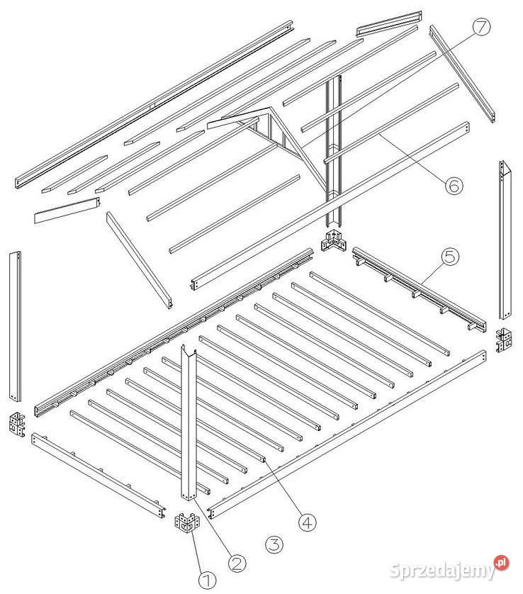 Konstrukcja stalowa domekgarażtaras