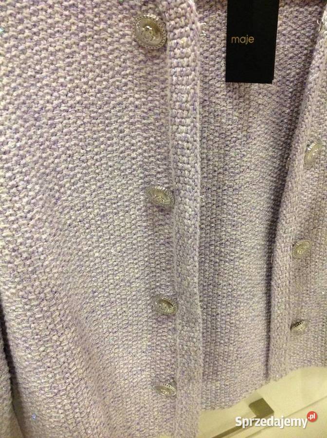 Kardigan Damski MAJE S z Blyszczącą Przędzą NOWY Swetry i golfy Nowa Sól