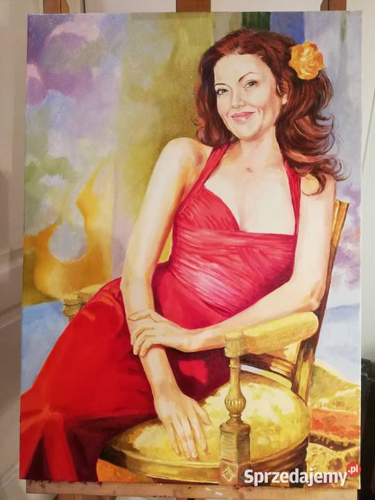 Portret ze zdjęcia olejny na płótnie Warszawa