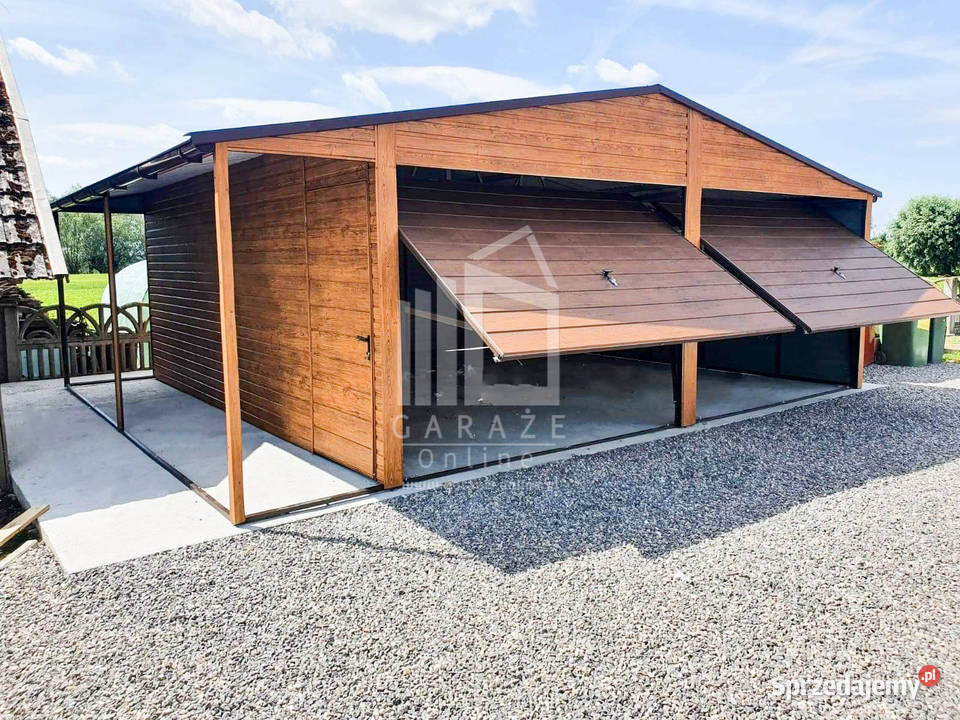 GARAŻ BLASZANY 6m x 6m dwuspad 2x Brama drzwi dolnośląskie
