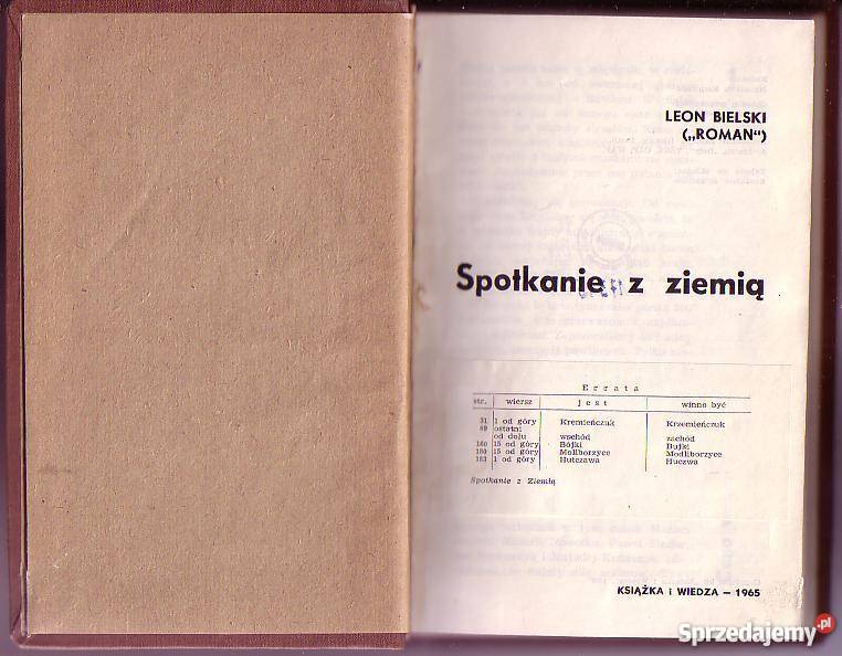6046 SPOTKANIE Z ZIEMIĄ LEON BIELSKI ROMAN Czyrna sprzedam