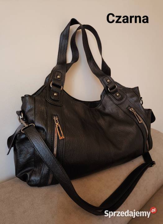 Torba damska na ramię Czarna pojemna 24cm śląskie Katowice