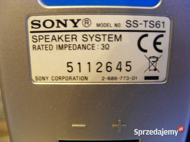 Głośniki Sony zestaw subwoofer center front sur śląskie Godziszka sprzedam