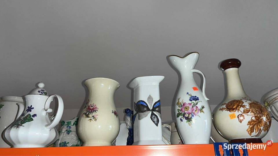 Wazon Kaiser Germany Ręcznie malowany Biała Porcelana i szkło Gdańsk