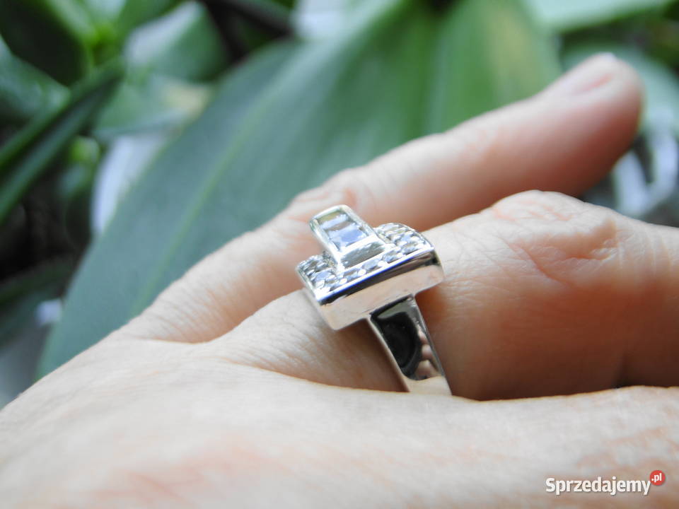 Piękny okazały pierścionek srebro 925 Warszawa