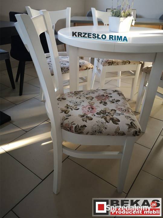 Stylowe Krzesło RIMA Białe Lakierowane Bekas 44cm sprzedam