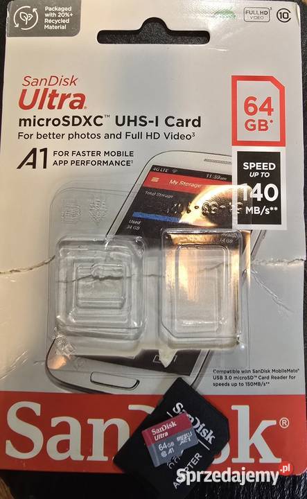 Karta pamięci microSDXC SanDisk Ultra 64GB Lizaki
