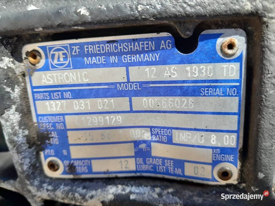 SKRZYNIA BIEGÓW IVECO STRALIS ZF 12AS1930 TD Mojusz