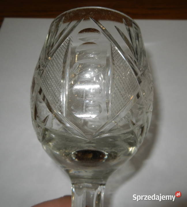 Kieliszki kryształowe komplet zestaw 6 PRL Leżajsk