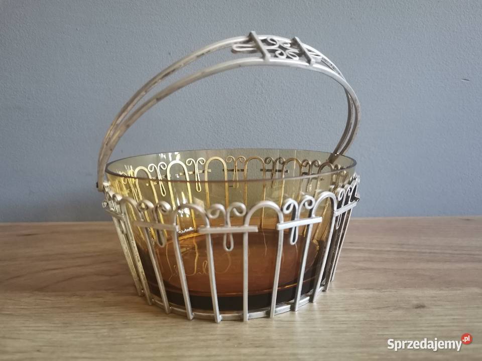 Stara posrebrzana cukiernica cukierniczka szkło Katowice sprzedam