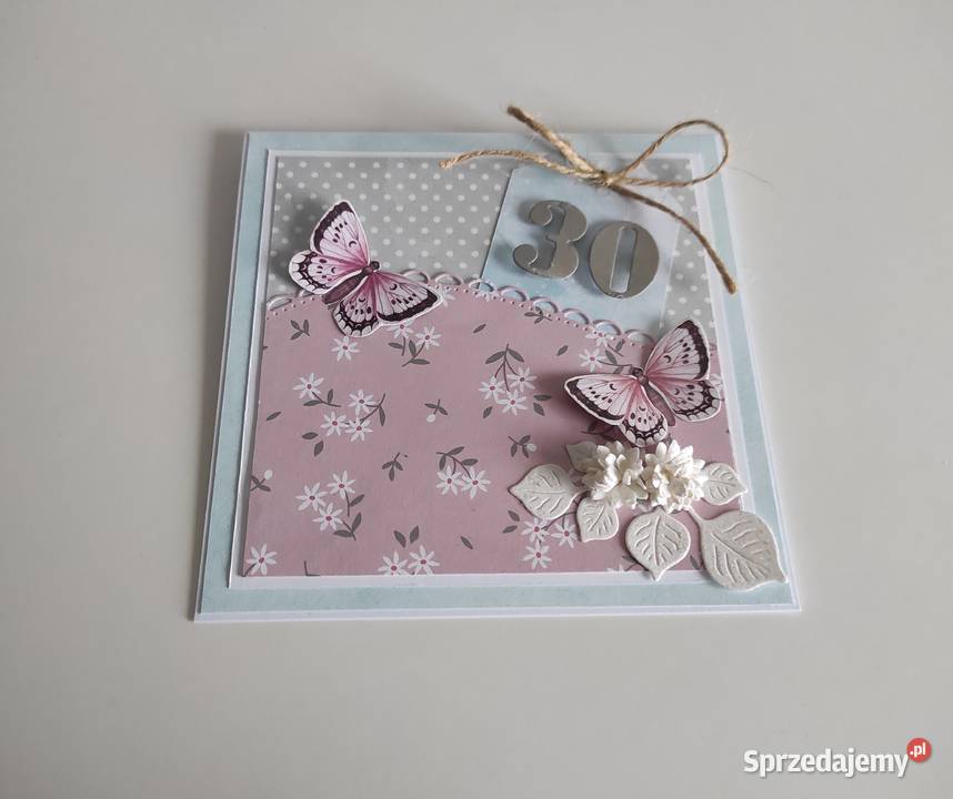 Kartka ręcznie robiona na urodziny z motylami Rękodzieło sprzedam