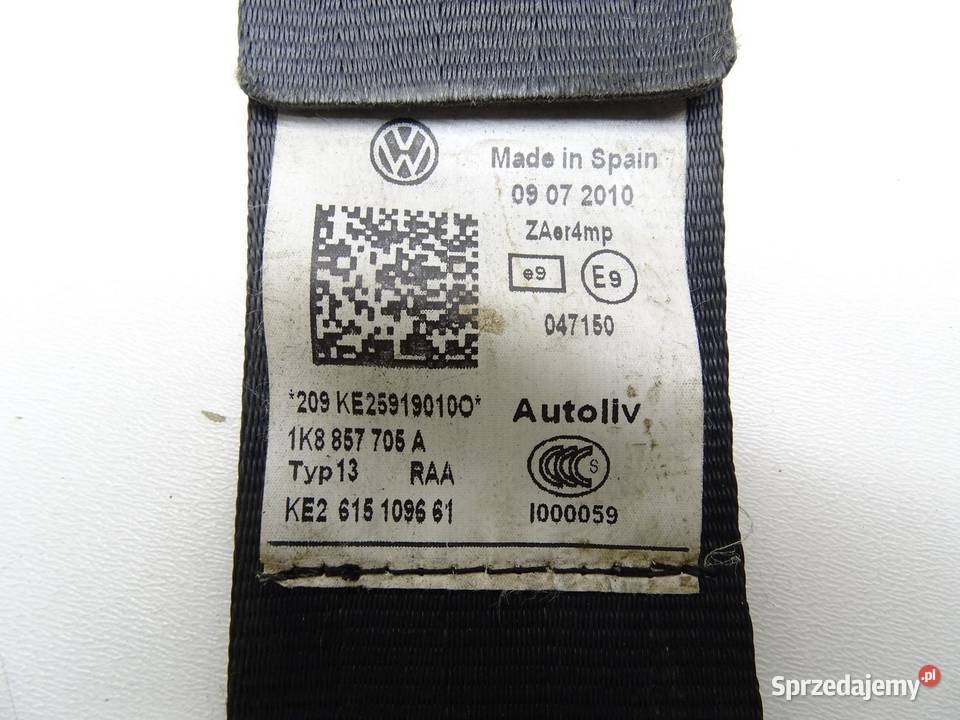 PAS BEZPIECZEŃSTWA LEWY PRZÓD PRZEDNI VW