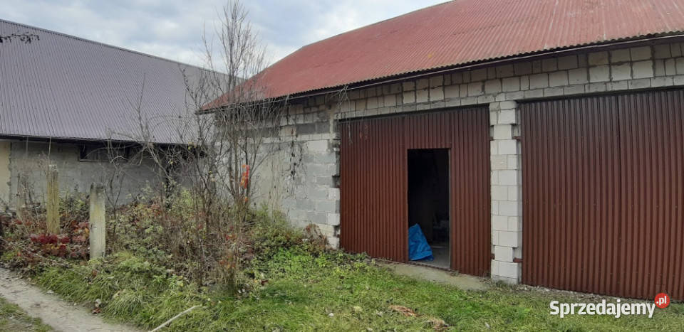 Do remontu przestronny z budynkami gosp blacha Raków