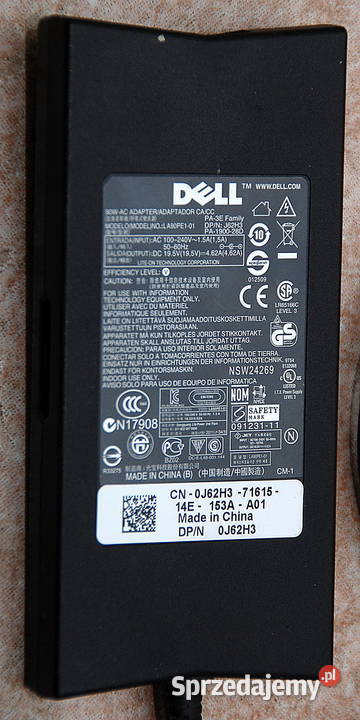 Nowy oryginalny Zasilacz do laptopa Dell 0J62H3 Warszawa