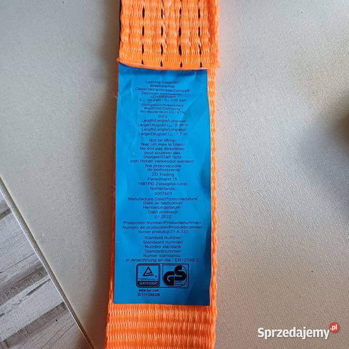 Pas transportowy 5 77 m NOWY z atestem Sieradz sprzedam