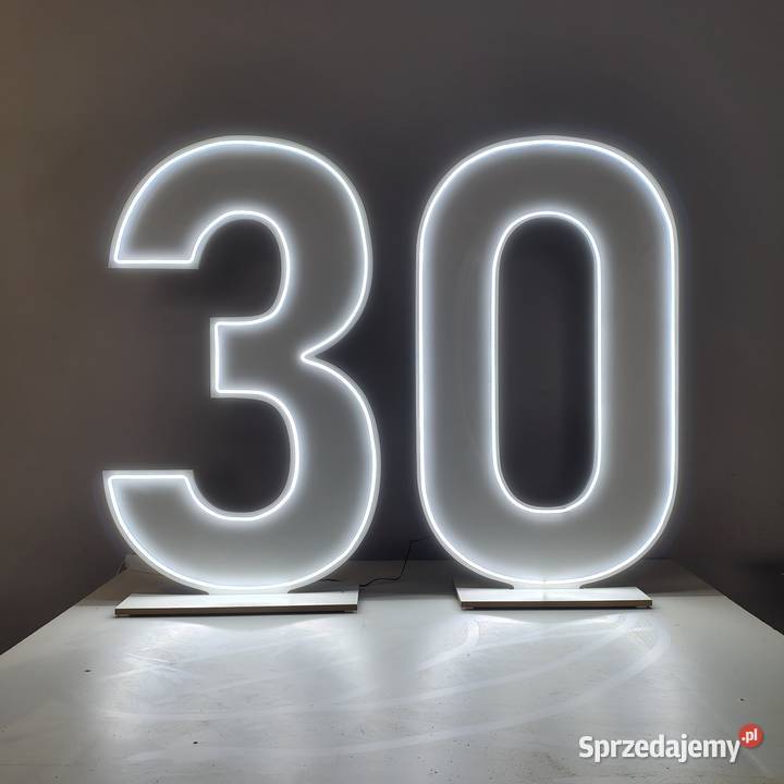 Cyfry neonowe LED podświetlane 123456780 Rawicz sprzedam