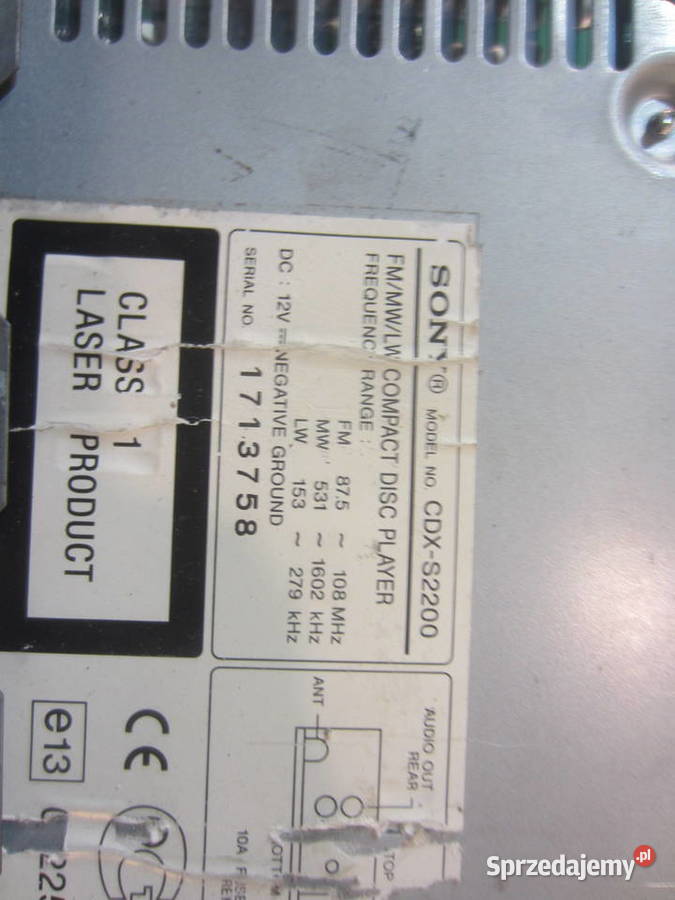 radio radioodtwarzacz CD sony cdxs2200