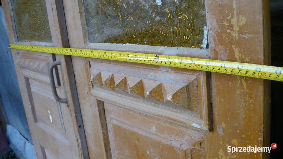 Stare drzwi drewniane dwuskrzydłowe zabytkowe Pozostałe podlaskie Sokółka