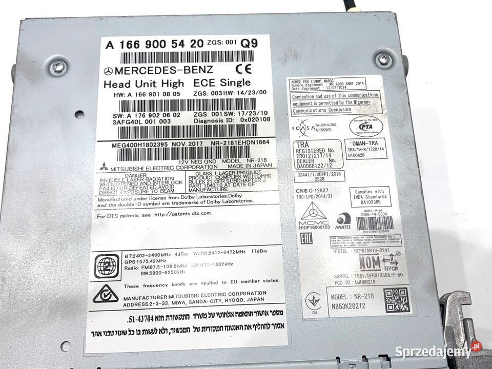 RADIO MERCEDES GLE A1669005420 1518 ODTWARZACZ