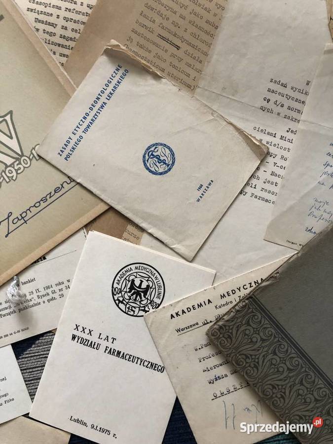 Farmacja stare dokumenty medyczne uniwersytet Łowicz