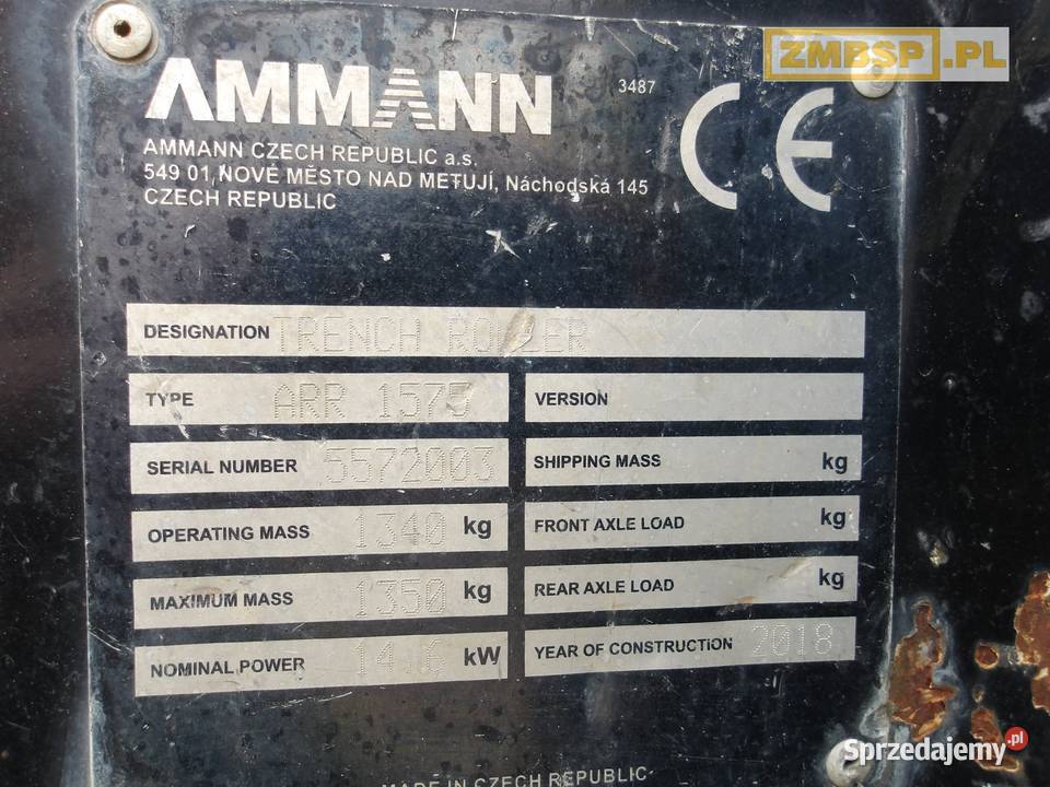 Walec okołkowany do wykopów Ammann ARR1575 Pleszew