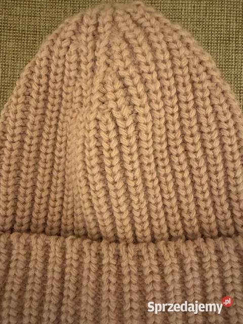 Czapka różowa damska z akrylu dzianina beani Dla kobiet Częstochowa