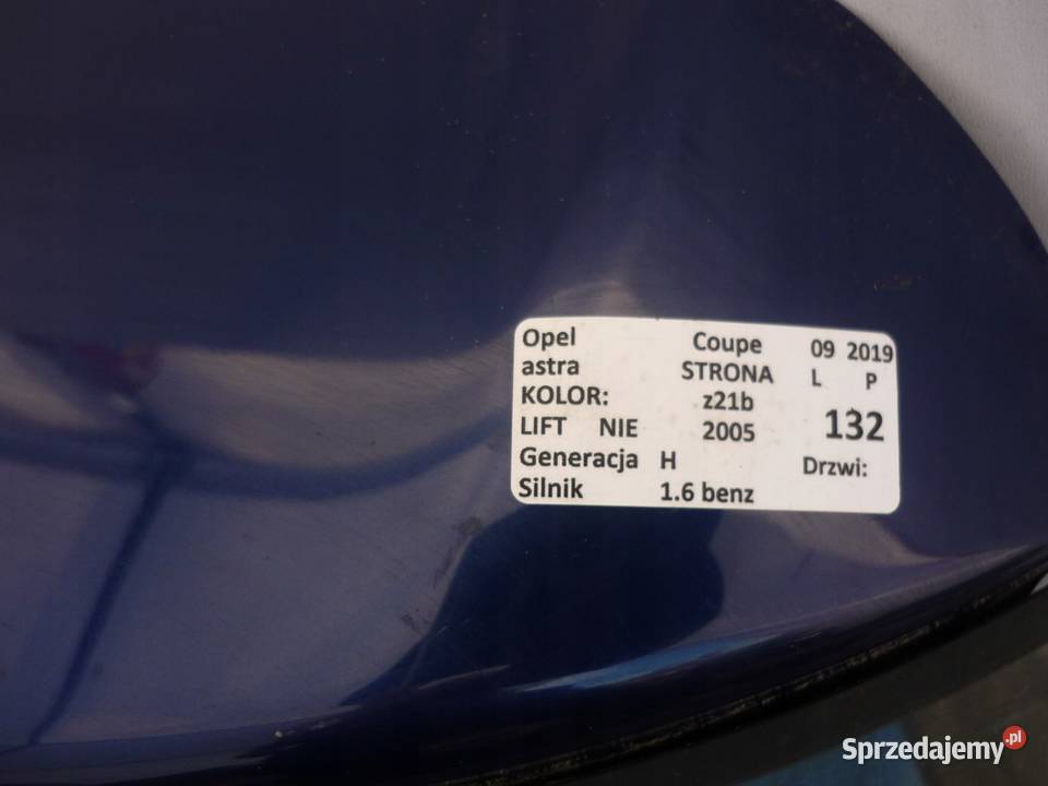 KLAPA TYŁ Z21B OPEL ASTRA H COUPE Zbierkowo sprzedam