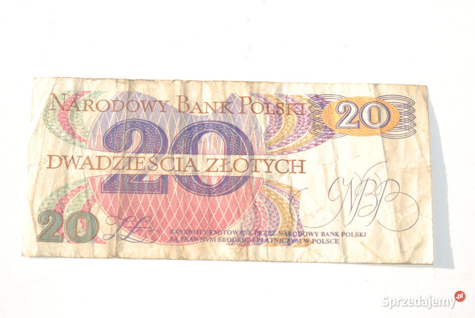 Stary banknot 20 złotych Traugutt 1982 antyk AL Cieszyn