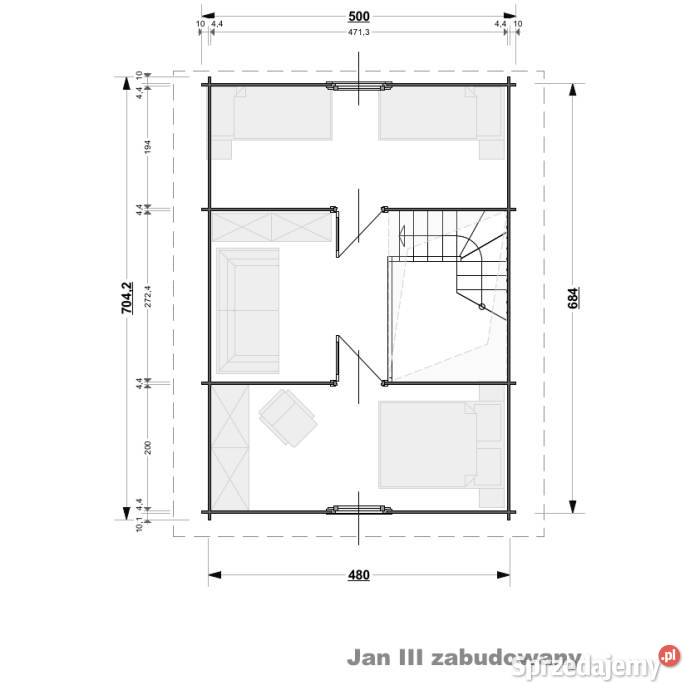 Drewniany domek całoroczny Jan II zabudowany 65 warmińsko-mazurskie Mrągowo