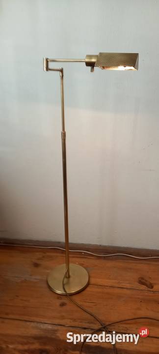Mosiężna lampa podłogowa ze składanym ramieniem Skierniewice