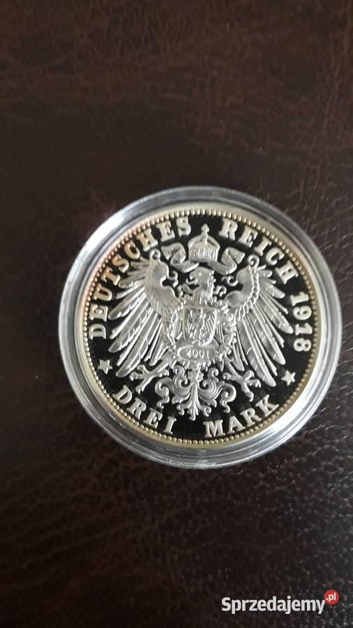 3 marki1918 rBajernreplika z 2001 rlustrzanka wielkopolskie Konin